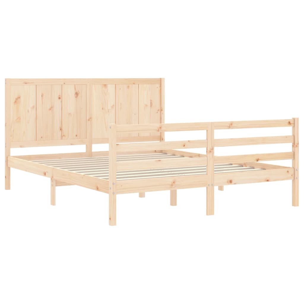 Bed frame without mattress 160x200 cm solid wood