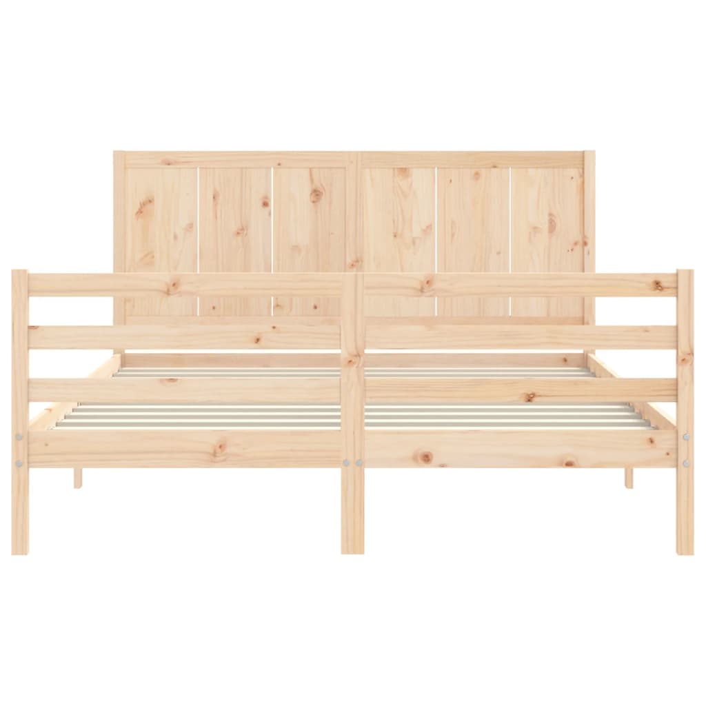 Bed frame without mattress 160x200 cm solid wood