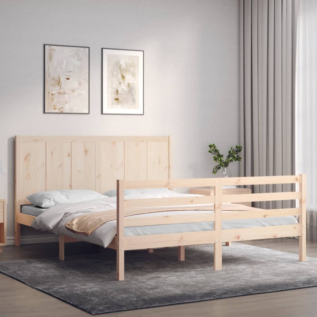 Bed frame without mattress 160x200 cm solid wood