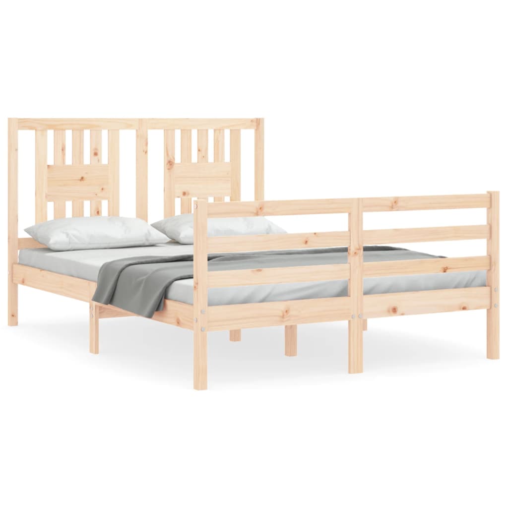 Bed frame without mattress 140x190 cm solid wood