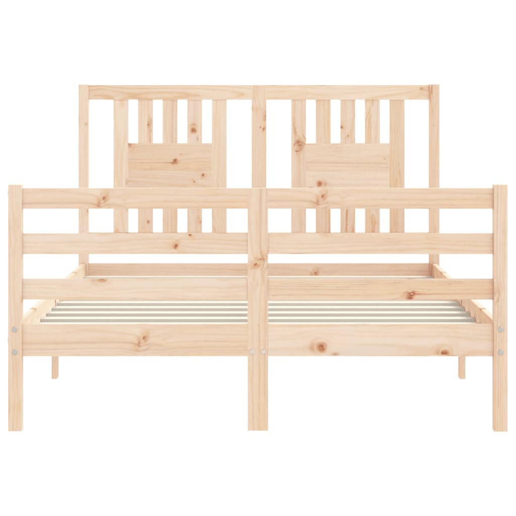 Bed frame without mattress 140x190 cm solid wood