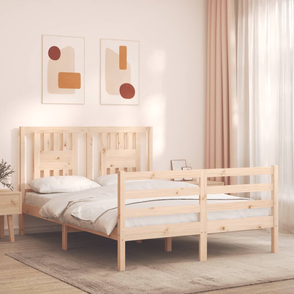 Bed frame without mattress 140x190 cm solid wood