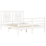 Cadre de lit sans matelas blanc 140x190 cm bois massif