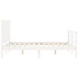 Cadre de lit sans matelas blanc 140x190 cm bois massif