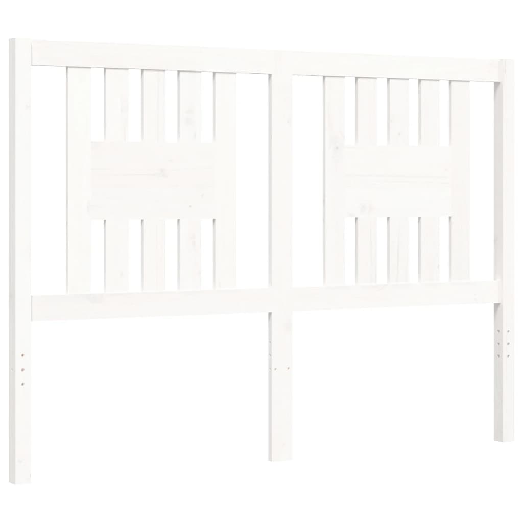 Cadre de lit sans matelas blanc 140x190 cm bois massif