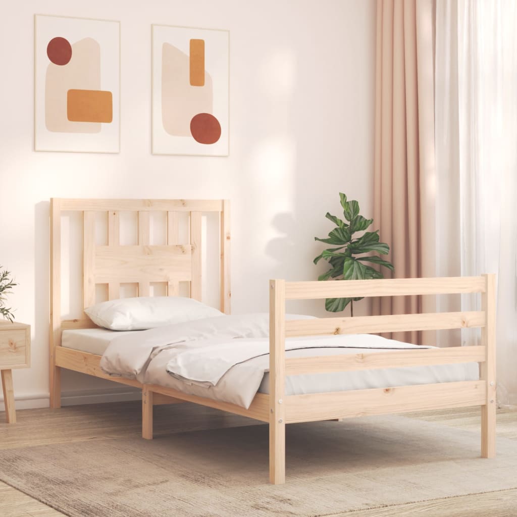 Cadre de lit sans matelas 90x200 cm bois massif