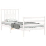 Cadre de lit sans matelas blanc 90x200 cm bois massif