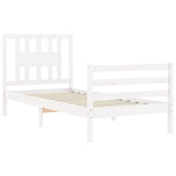 Cadre de lit sans matelas blanc 90x200 cm bois massif