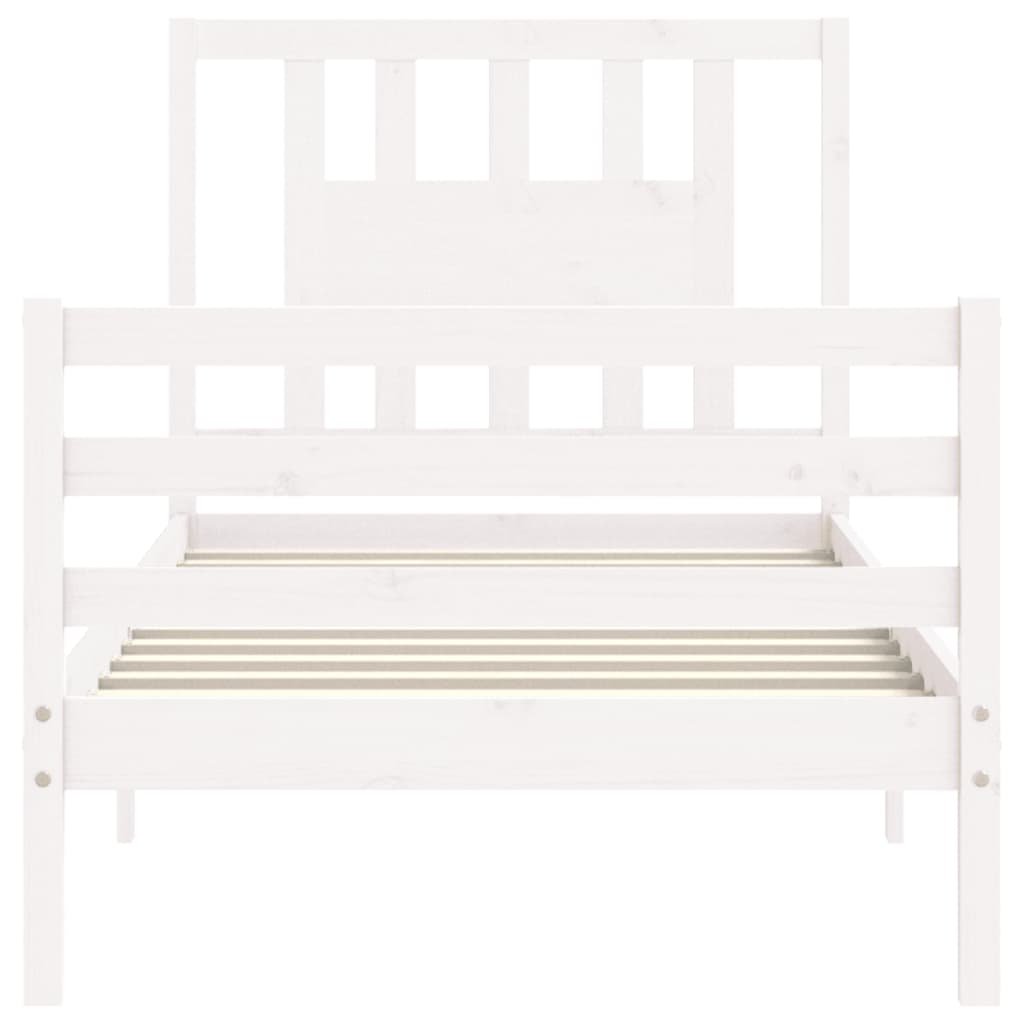 Cadre de lit sans matelas blanc 90x200 cm bois massif