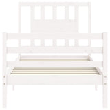 Cadre de lit sans matelas blanc 90x200 cm bois massif