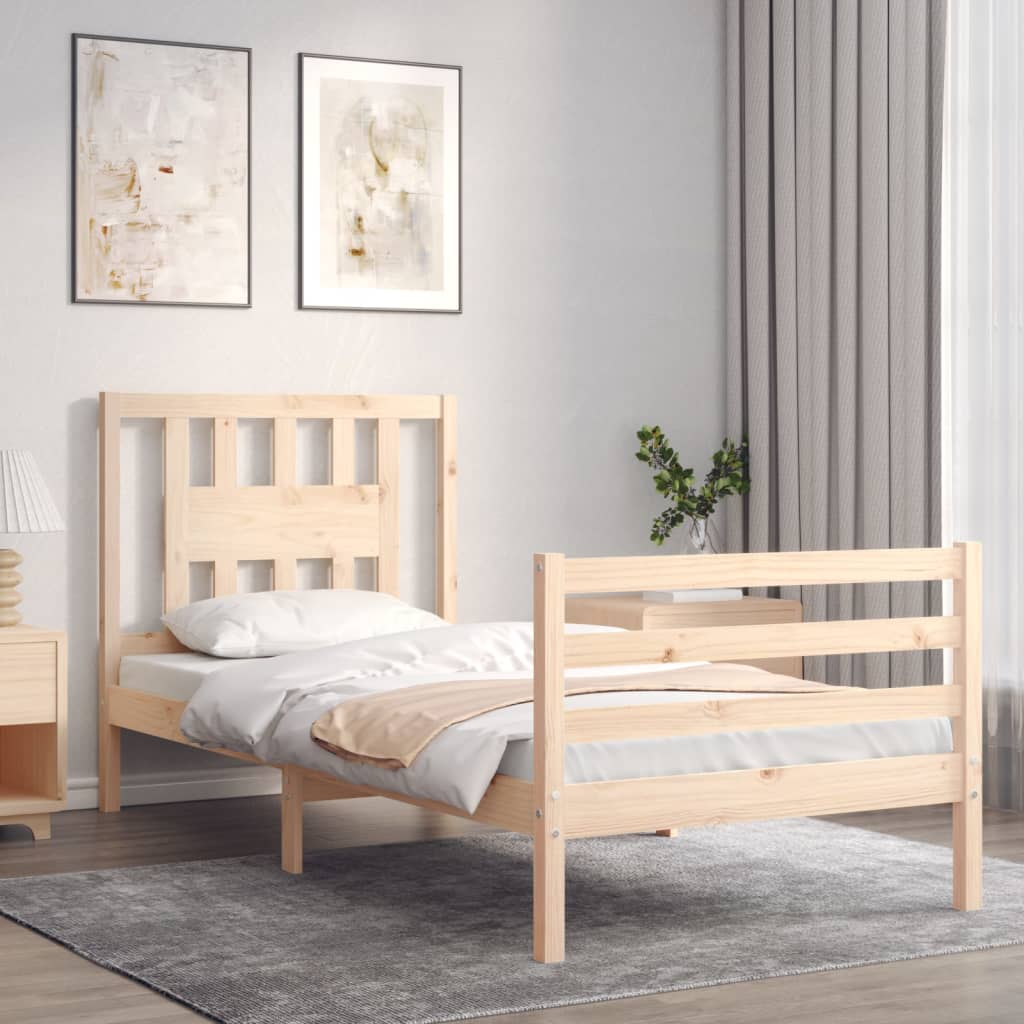 Cadre de lit sans matelas 100x200 cm bois massif