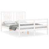 Cadre de lit sans matelas blanc 120x200 cm bois massif