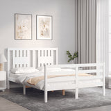 Cadre de lit sans matelas blanc 120x200 cm bois massif