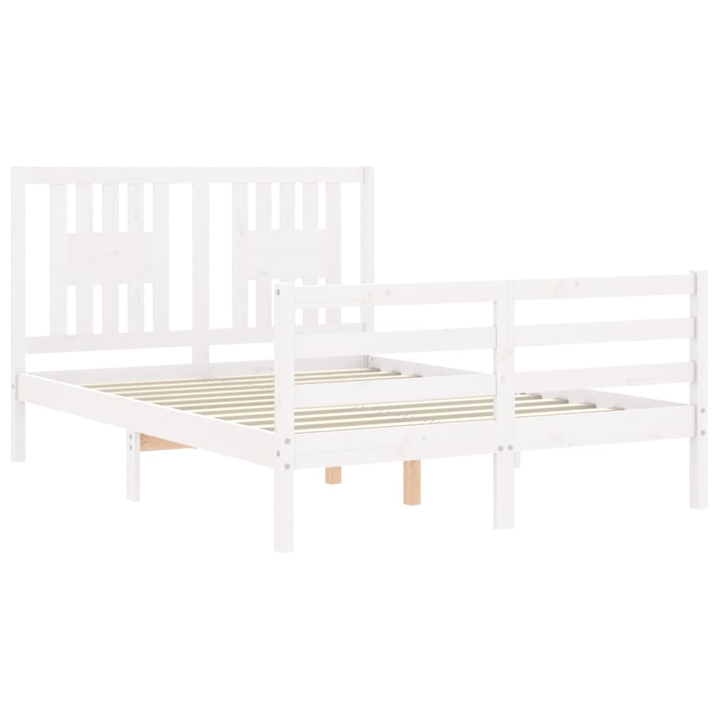 Cadre de lit sans matelas blanc 120x200 cm bois massif