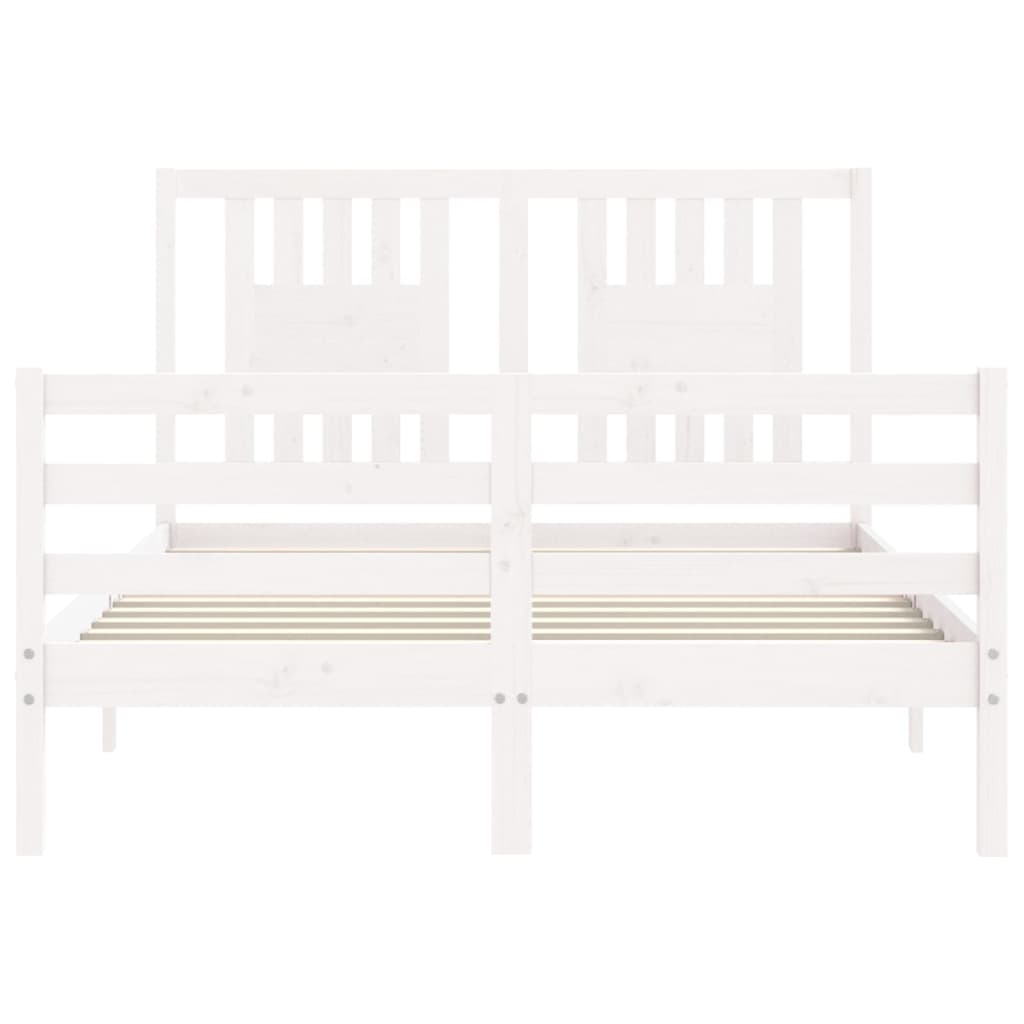 Cadre de lit sans matelas blanc 120x200 cm bois massif