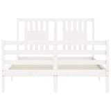 Cadre de lit sans matelas blanc 120x200 cm bois massif