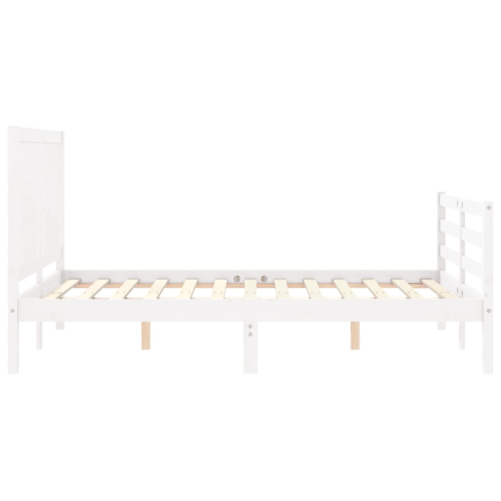 Cadre de lit sans matelas blanc 120x200 cm bois massif