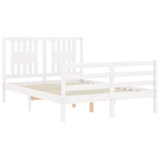 Cadre de lit sans matelas blanc 140x200 cm bois massif