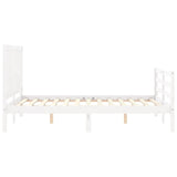 Cadre de lit sans matelas blanc 140x200 cm bois massif