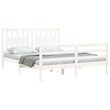 Cadre de lit sans matelas blanc 160x200 cm bois massif