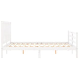 Cadre de lit sans matelas blanc 160x200 cm bois massif