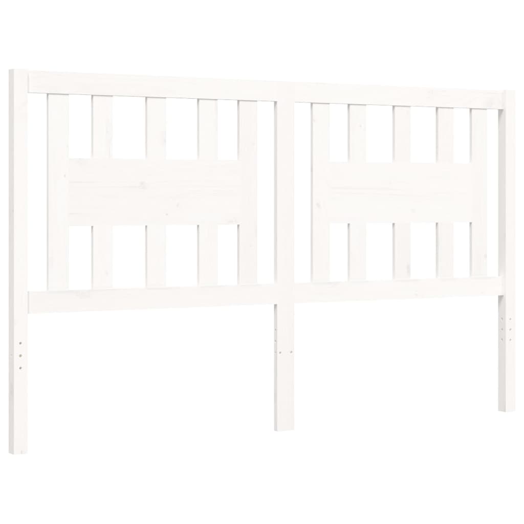 Cadre de lit sans matelas blanc 160x200 cm bois massif