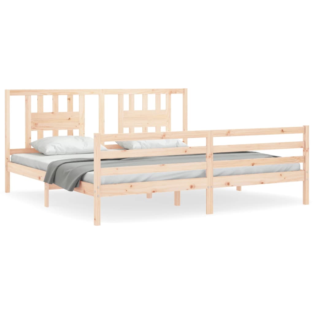 Cadre de lit sans matelas 200x200 cm bois massif