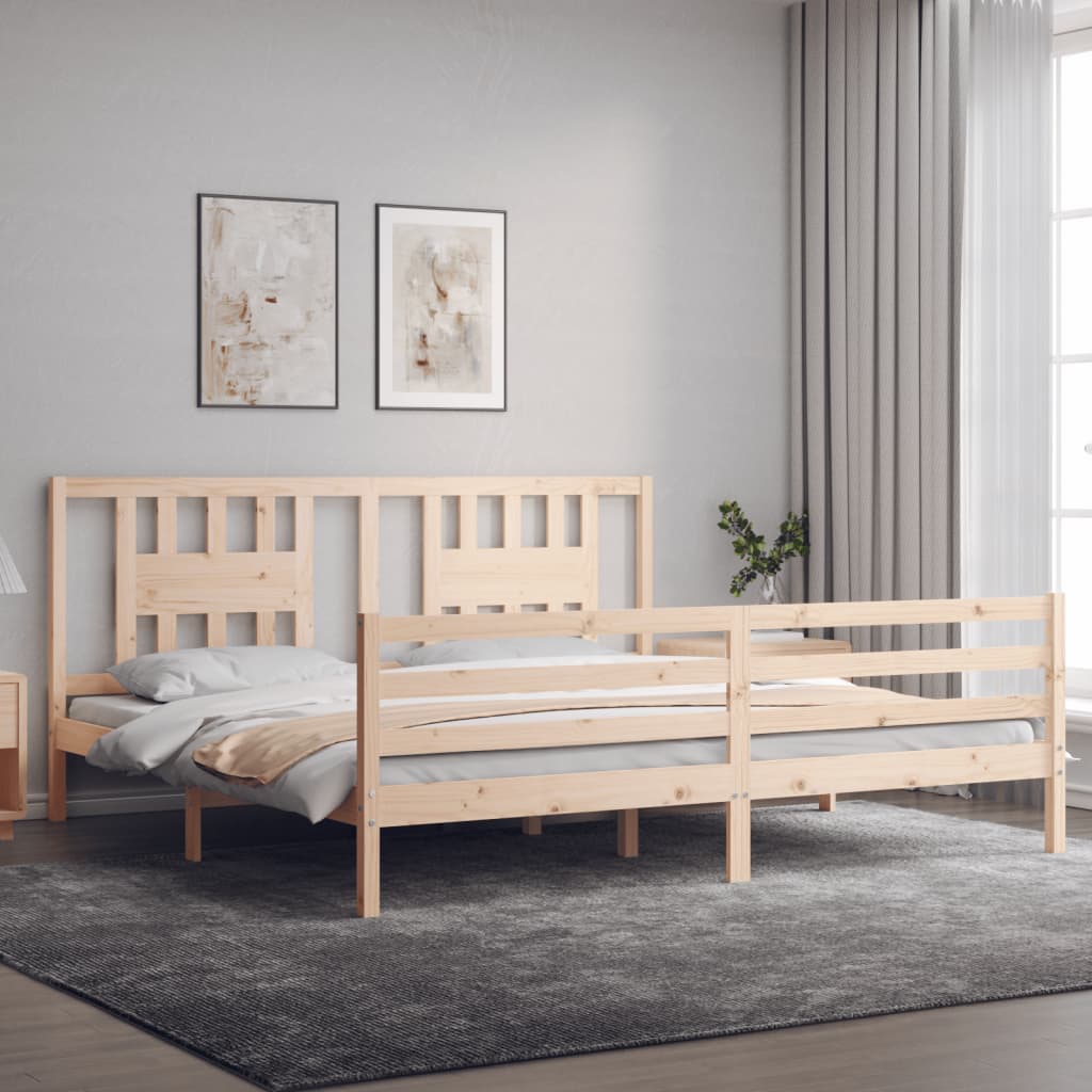 Cadre de lit sans matelas 200x200 cm bois massif