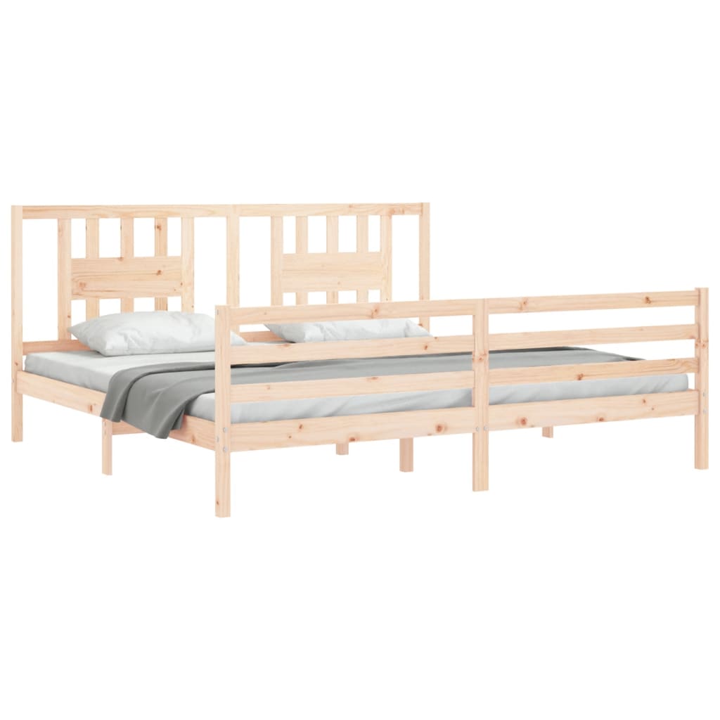 Cadre de lit sans matelas 200x200 cm bois massif