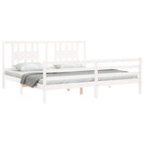 Bed frame without mattress white 200x200 cm solid wood