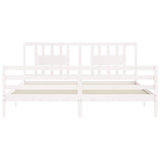 Bed frame without mattress white 200x200 cm solid wood