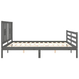 Cadre de lit sans matelas gris 200x200 cm bois massif