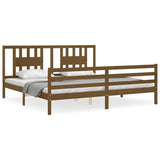 Cadre de lit sans matelas marron miel 200x200 cm bois massif