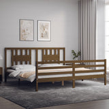 Cadre de lit sans matelas marron miel 200x200 cm bois massif