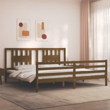 Cadre de lit sans matelas marron miel 200x200 cm bois massif