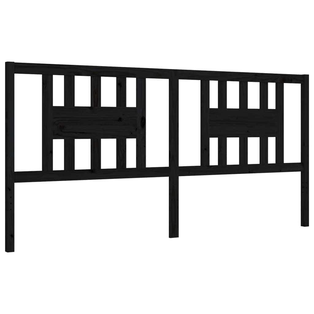 Cadre de lit sans matelas noir 200x200 cm bois massif