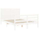 Cadre de lit sans matelas blanc bois massif