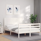 Cadre de lit sans matelas blanc 140x190 cm bois massif