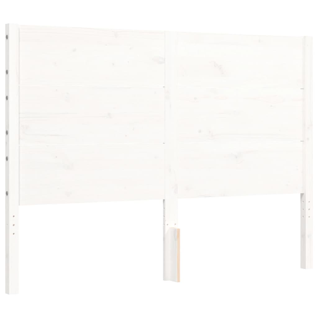 Cadre de lit sans matelas blanc 140x190 cm bois massif