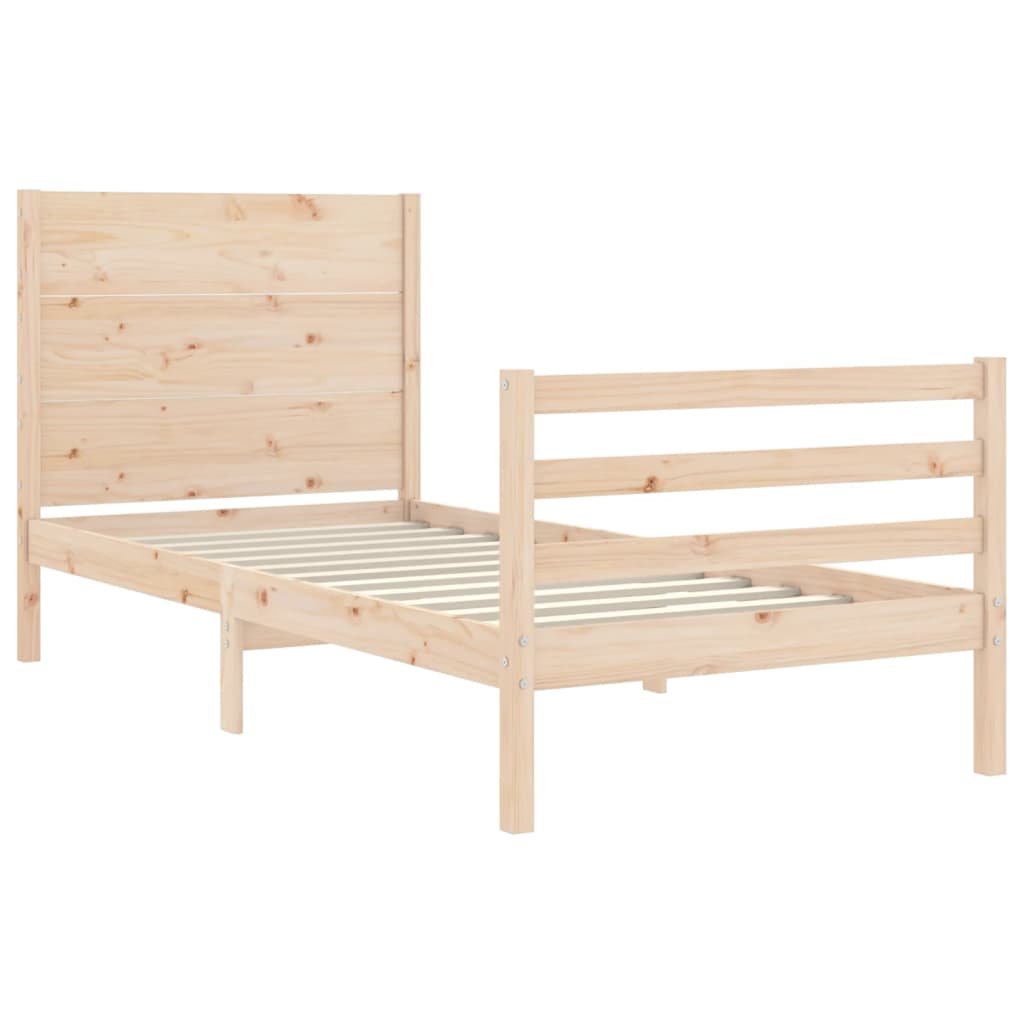 Cadre de lit sans matelas 100x200 cm bois massif