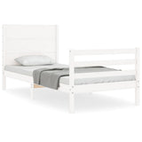 Cadre de lit sans matelas blanc 100x200 cm bois massif