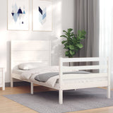 Cadre de lit sans matelas blanc 100x200 cm bois massif