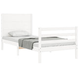 Cadre de lit sans matelas blanc 100x200 cm bois massif