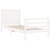 Cadre de lit sans matelas blanc 100x200 cm bois massif