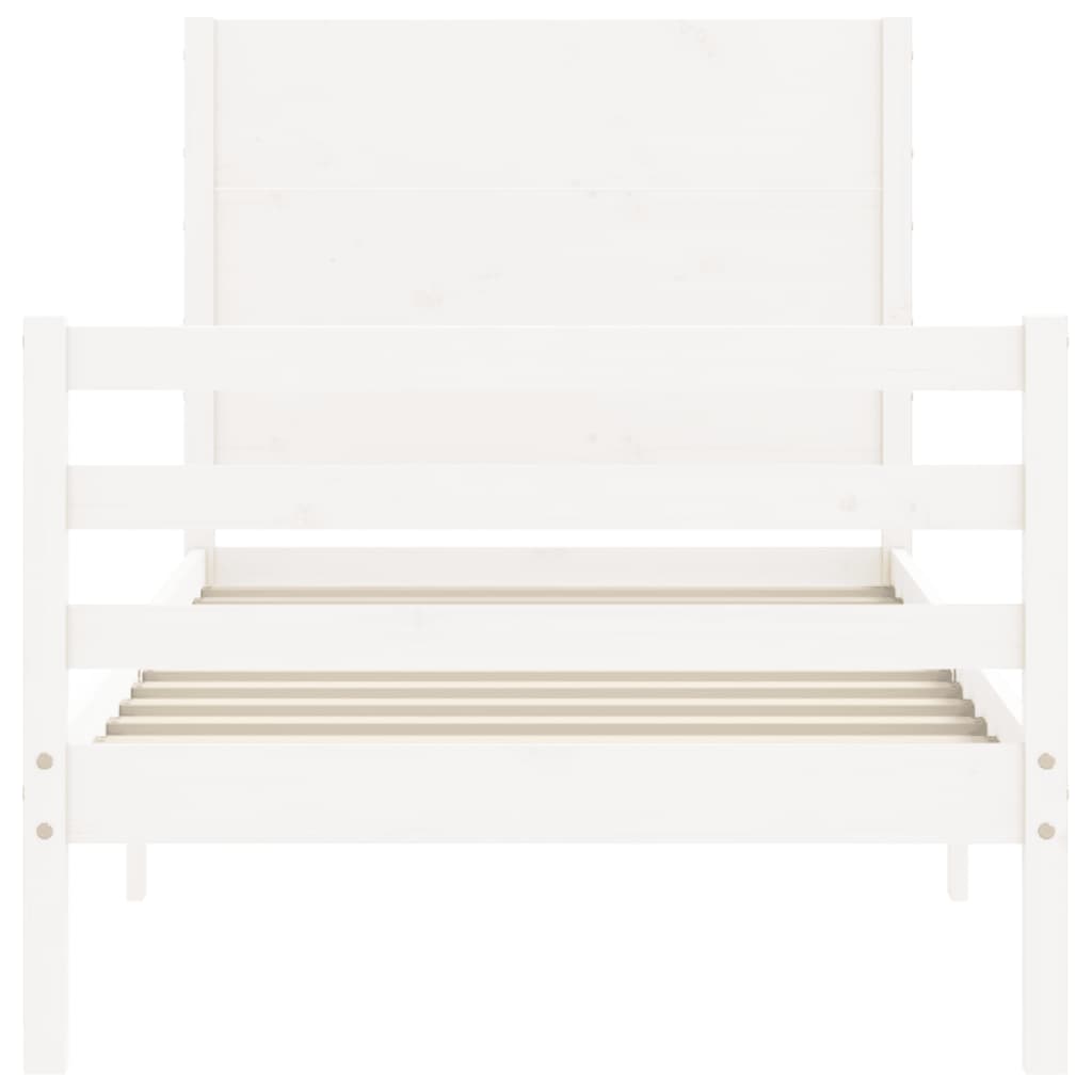 Cadre de lit sans matelas blanc 100x200 cm bois massif