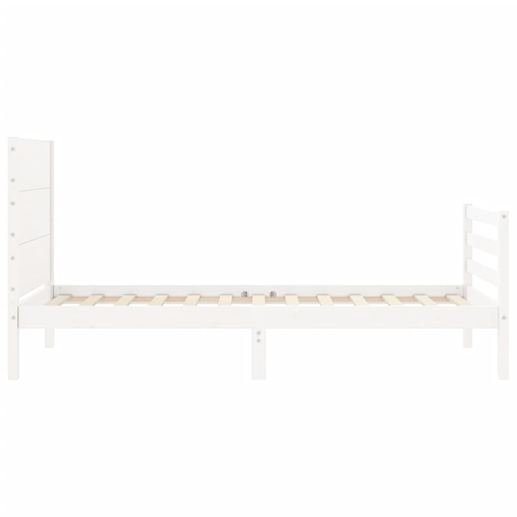 Cadre de lit sans matelas blanc 100x200 cm bois massif