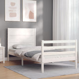 Cadre de lit sans matelas blanc 100x200 cm bois massif