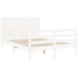 Cadre de lit sans matelas blanc 140x200 cm bois massif