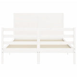 Cadre de lit sans matelas blanc 140x200 cm bois massif