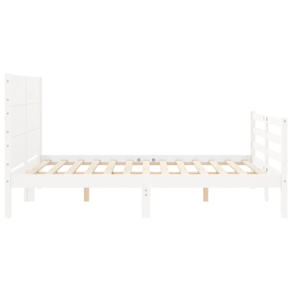 Cadre de lit sans matelas blanc 140x200 cm bois massif